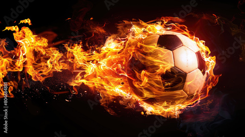 Fire soccer ball background ball on fire burning
