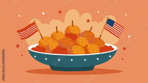 Freedom Fritters Get a taste of history with these crispy fritters made with dried corn and es a popular dish a revolutionary soldiers.. Vector illustration