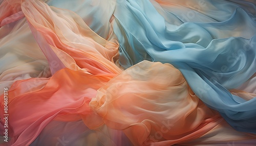 colorful silk fabric wave background © gomgom