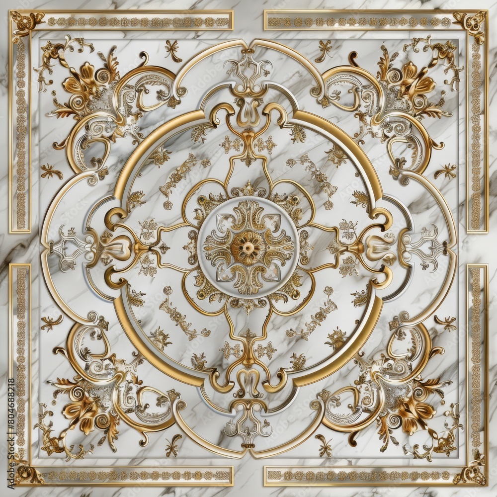 Lavish antique baroque, barocco ornate marble ceiling frame non linear reformation design. elaborate ceiling with intricate accents depicting classic elegance and architectural beauty