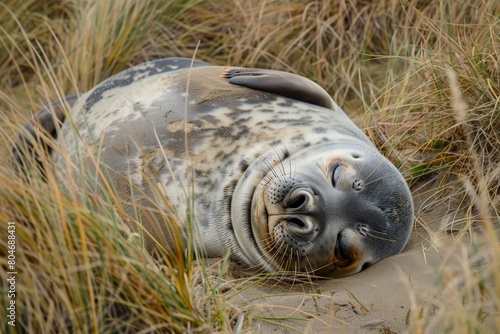 grey seal - wildlife - Helgoland 4K. Beautiful simple AI generated image in 4K, unique. photo