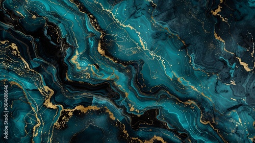 a digital wallpaper of turquoise and black marble