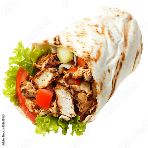 Chicken Shawarma on Transparent Background