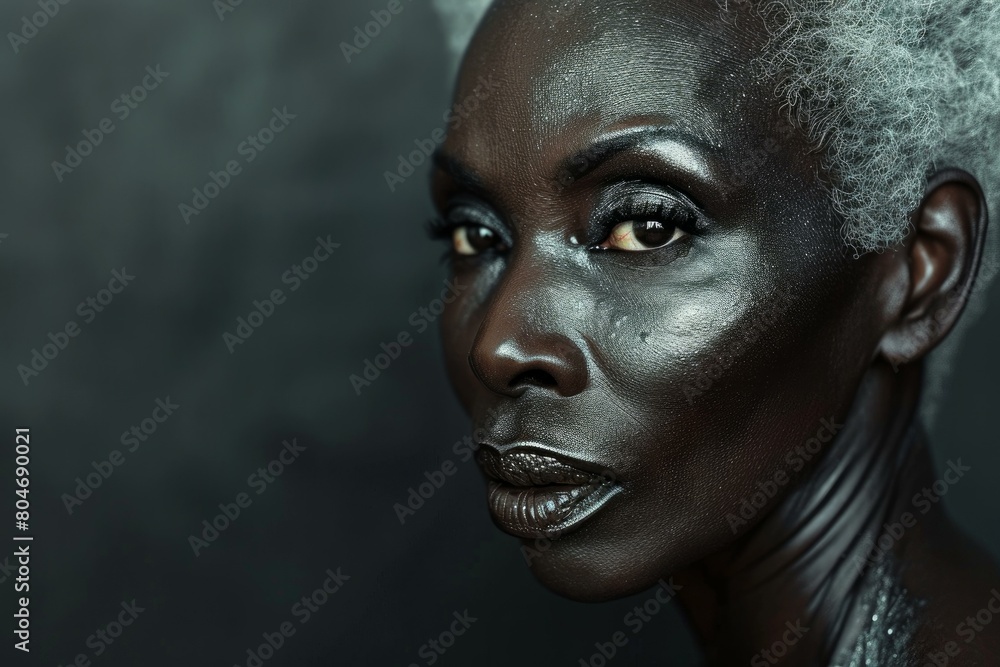 Charismatic Aged african model. Smiling female. Generate Ai Charismatic Aged african model. Smiling female. Generate Ai