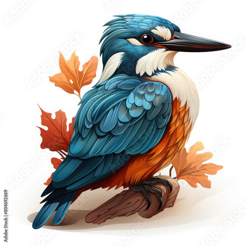 Watercolor Kingfisher vector  clipart Illustration  Generative Ai