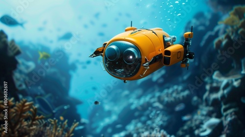 An underwater research drone capturing images of a rare marine species © Eric