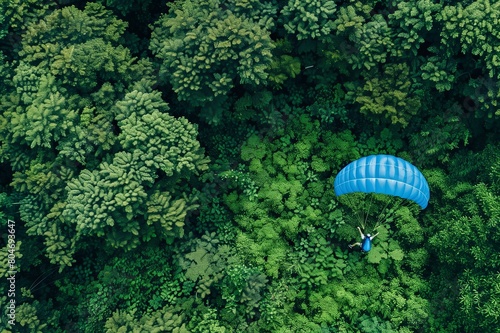 skydiver on green background