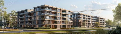 Germany badenwurttemberg fellbach construction of new suburban apartment building photo