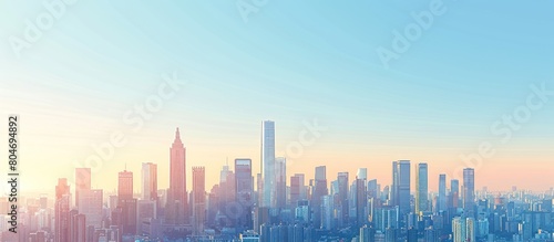 tall buildings on city with a clear blue sky © pector