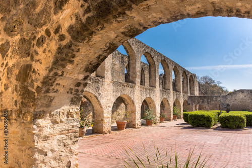 Cascading arches at Mission San Jose, San Antonio, Texas photo