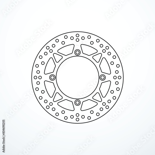 Motorcycle brake disc rotor icon. Vector illustration