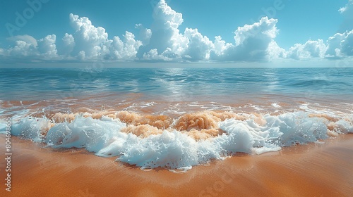 Beautiful Tropical beach at exotic panorama as summer landscape wallpaper. photo