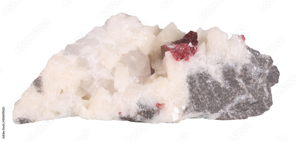 Cinnabar cinnabarite HgS mineral stone isolated on white background. Mineralogy stones gem concept. Cinnabar cinnabarite HgS mineral stone isolated on white background. Mineralogy stones gem concept.