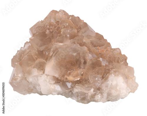Baryte barium sulfate BaSO4 mineral stone isolated on white background. Mineralogy stones gem concept. photo