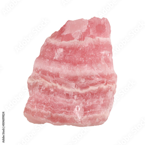 Schilderij op canvas Rhodochrosite manganese carbonate MnCO3 mineral stone isolated on white background