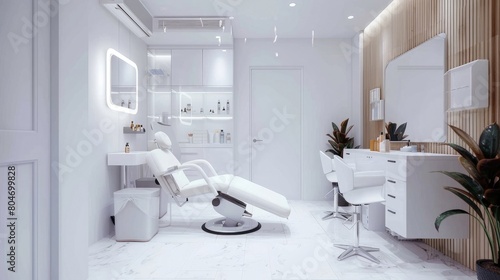 A cozy beauty salon at home with minimalistic and modern design