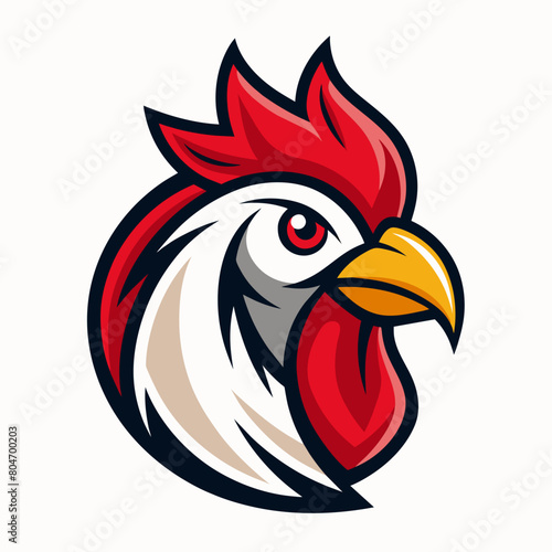 Rooster head logo vector  simple clean logo  Creative Logo Icon   2d style    vector icon  vector illustration