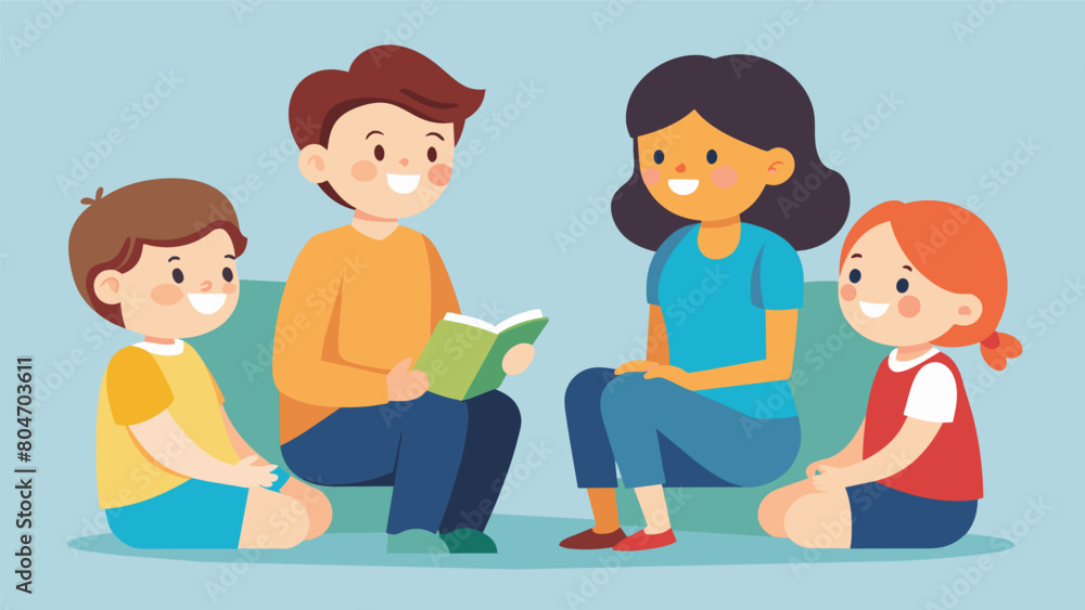 Siblings attending a therapy session with their brother or sister and engaging in family therapy exercises to improve communication and understanding.. Siblings attending a therapy session with their brother or sister and engaging in family therapy exercises to improve communication and understanding..
