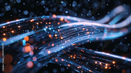 Fiber optic cables .Generative AI. photo