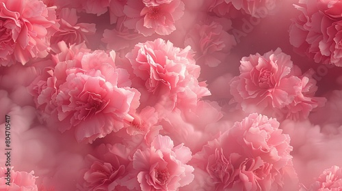   A lot of pink flowers on a pink and white background