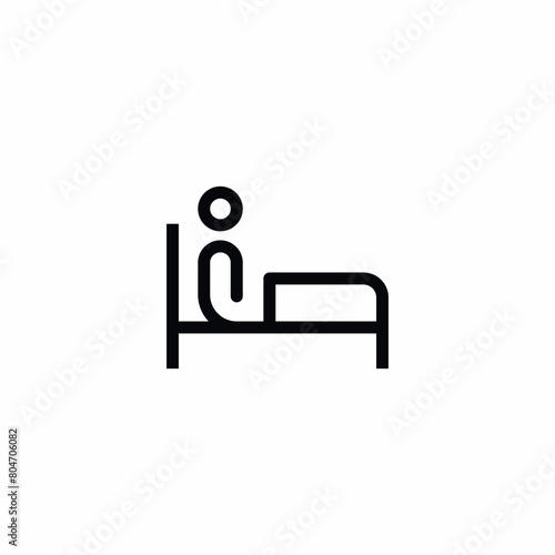 wake up sitting on bed icon