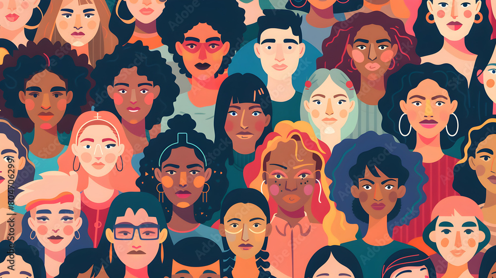 illustration of equality of all races and genders illustration of equality of all races and genders