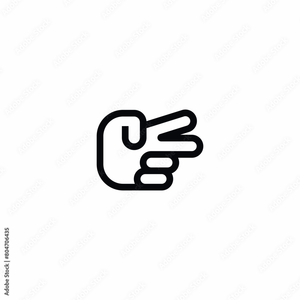 scissors hand gesture rock paper icon