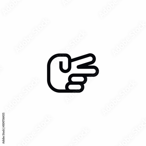 scissors hand gesture rock paper icon