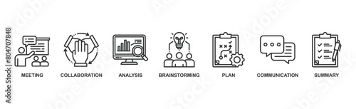 Brief banner web icon vector illustration concept for a briefing of business plan with an icon