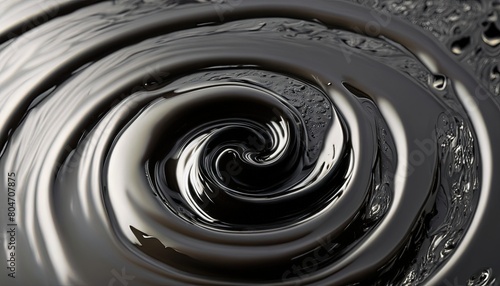 coil shape liquid black oil close up background, liquid black oil spiral Shape Coil shape  close up background © sinthi