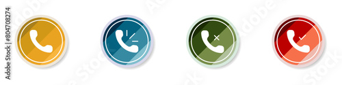 Icon set logo phone, message, gear, camera vector. Icons of programs on gadgets. Settings icon. Logo of color web icons for the Internet, computer. Vector illustration. photo