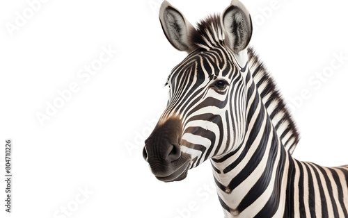 Wild Zebra Isolated On Transparent Background PNG.
