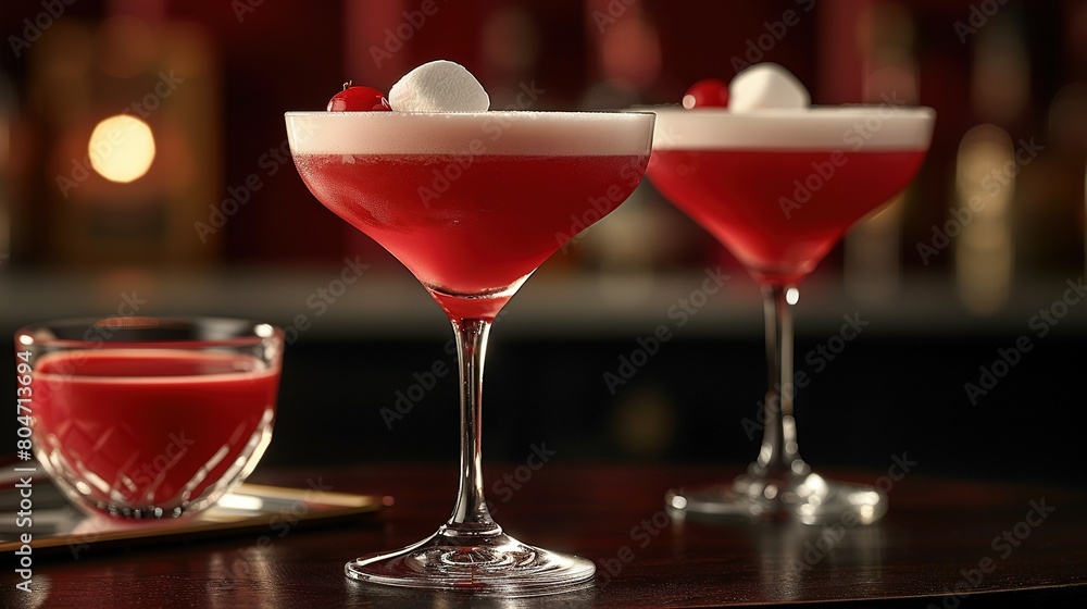 Close-up shot of two martinis on a table, one in focus and the other slightly blurred Close-up shot of two martinis on a table, one in focus and the other slightly blurred