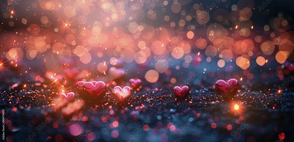 A Bunch of Red Hearts on a Table A Bunch of Red Hearts on a Table