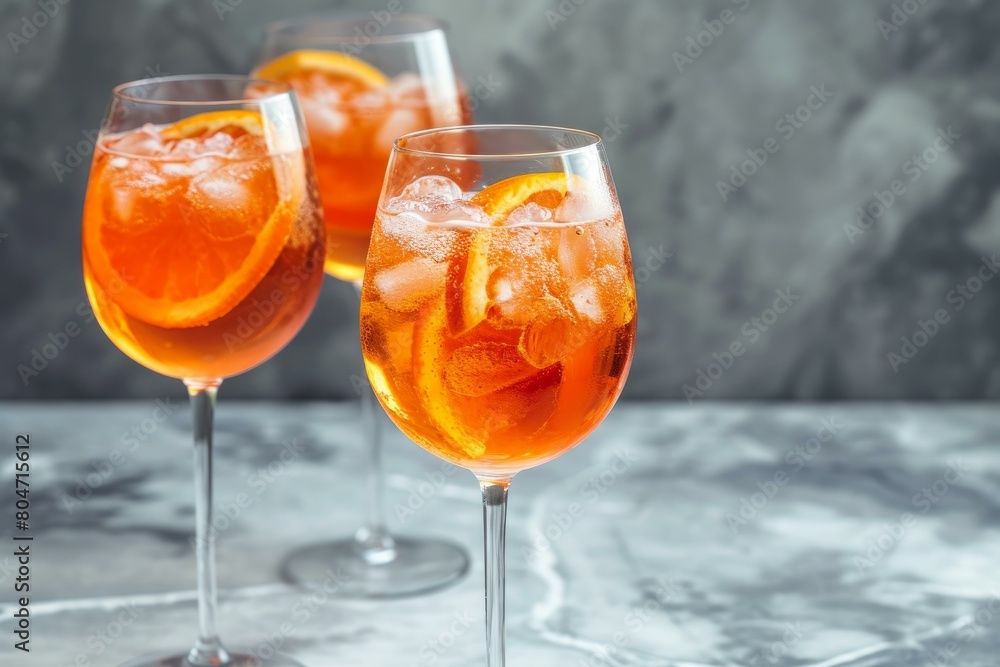 Tangy Aperol cocktail. Orange summer wine. Generate Ai