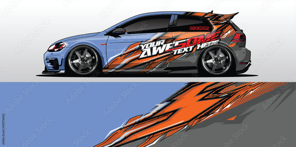 Obraz premium Make a Statement on the Road with Unique Car Wrap Designs in Vector