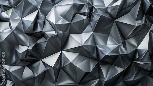 abstract polygonal design of charcoal gray and silver, ideal for an elegant abstract background