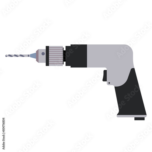 Pneumatic Drill Tool, Vector Flat Illustration Design