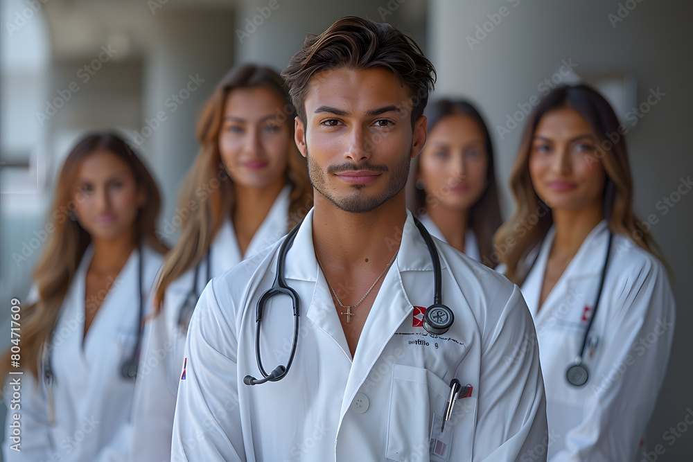 Indian physicians are positioned facing the camera while holding their hands folded Indian physicians are positioned facing the camera while holding their hands folded