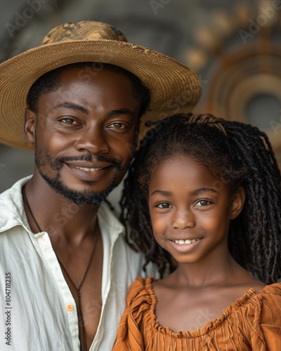portrait of black father with daughter