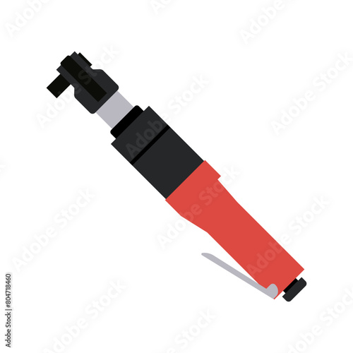 Air Ratchet Wrench for Automotive Repair, Vector Flat Illustration Design 