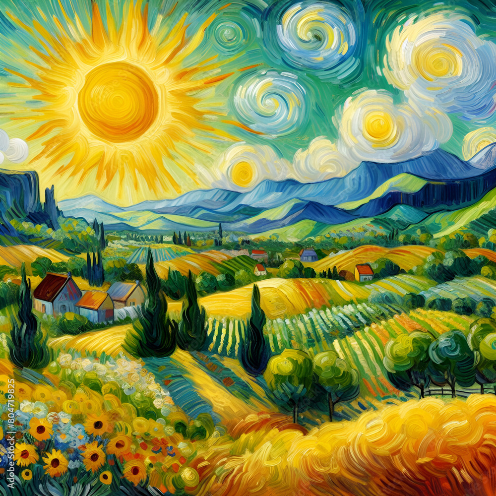 A sunny landscape painting
