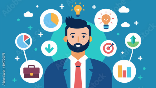 A dyspraxic entrepreneur turns his organizational challenges into a unique system that leads to business success.. Vector illustration