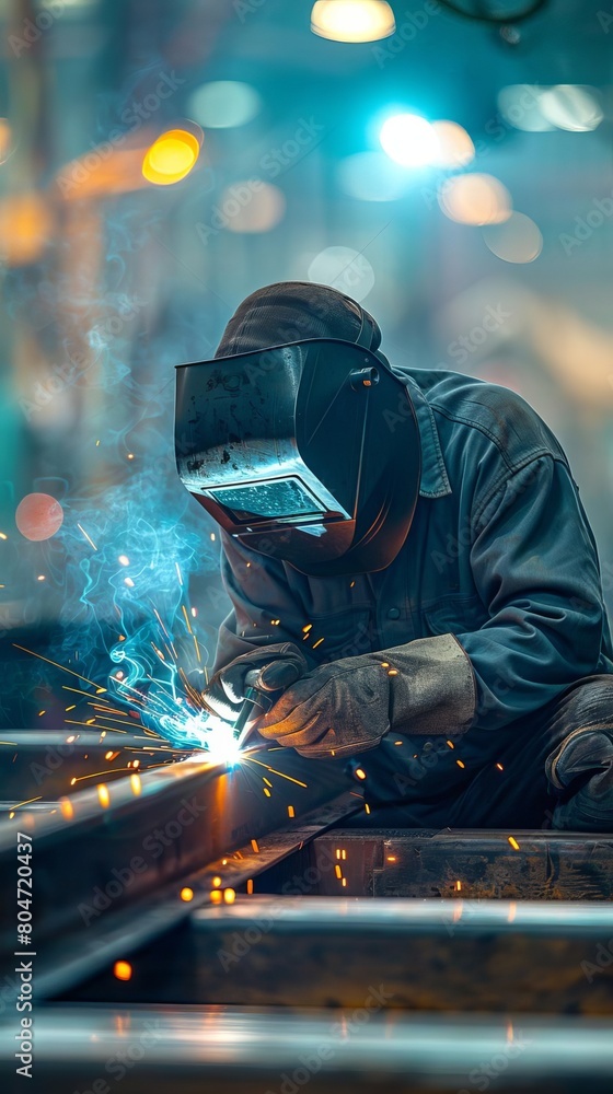 man welds at the factory man welds at the factory