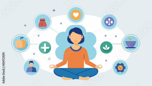 A graphic design displays a chart outlining different meditation techniques recommended for specific mental health issues such as anxiety depression. Vector illustration