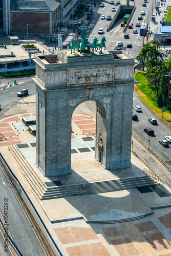 Monumental Arch of the Moncloa, north entrance to the city of Madrid, Spain. photo