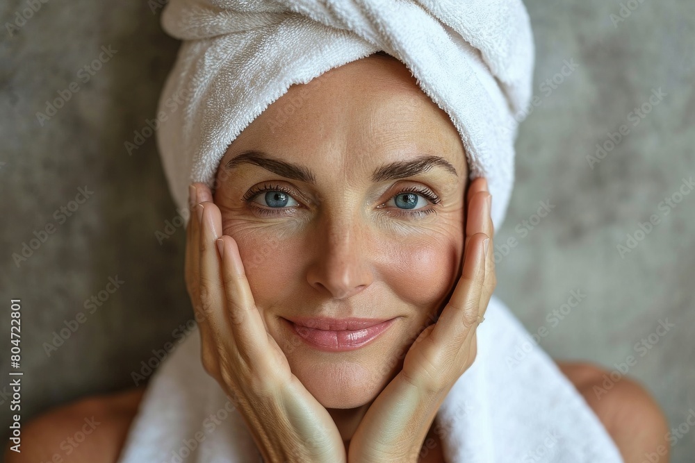 Woman Drying Hair With Towel Woman Drying Hair With Towel