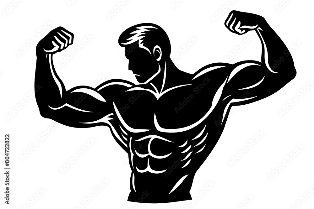 man biceps line art silhouette illustration man biceps line art silhouette illustration