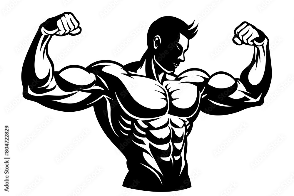 man biceps line art silhouette illustration man biceps line art silhouette illustration