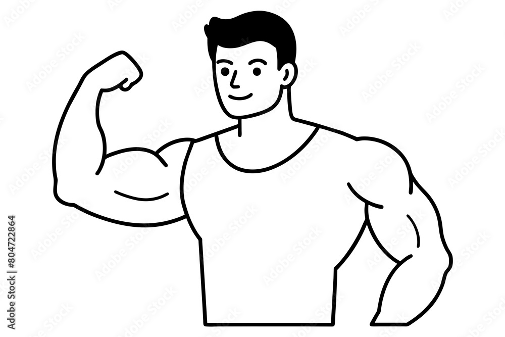 man biceps line art silhouette illustration man biceps line art silhouette illustration